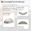 image:imageProbrico 25 Pack Satin Nickel Drawer Handles Kitchen Cabinet Hardware 3 Inch Hole Center Cabinet Cup Pulls Bin Cup Cabinet Handles Modern Drawer Handles Knobs