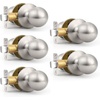 image:imageProbrico 5 Pack Round Passage Door Knobs Lock Set for Interior Hallway Closet Door Handleset Stainless Steel in Brushed Nickel FinishBrushed Nickel
