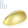 image:imageProbrico 6 Pack Gold Drawer Pulls 3 Inch Hole Center Modern Style Zinc Alloy Easy to Install Kitchen Cabinet HardwareGold