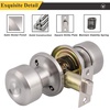 image:imageProbrico 6 Pack Keyless Door Knobs Packs Passage Door Locks Brushed Nickel Stainless Steel Hardware for Bathroom Childrens Room Universal Lock with Adjustable Latch