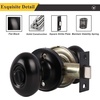 image:imageProbrico 6 Pack Oval Egg Privacy Door Knobs Fit for Bedroom amp Bathroom Modern Egg Shaped Interior Door Knob Handle Keyless Flat Black Finish Door Lock Stainless Steel