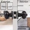 image:imageProbrico 6 Pack Oval Egg Privacy Door Knobs Fit for Bedroom amp Bathroom Modern Egg Shaped Interior Door Knob Handle Keyless Flat Black Finish Door Lock Stainless Steel