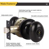 image:imageProbrico 6 Pack Oval Egg Privacy Door Knobs Fit for Bedroom amp Bathroom Modern Egg Shaped Interior Door Knob Handle Keyless Flat Black Finish Door Lock Stainless Steel
