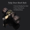 image:imageProbrico 6 Pack Tulip Privacy Door KnobsOil Rubbed Bronze Finish Fit for Bedroom amp Bathroom DoorsInterior Door Handles Locked Tulip Style Knob for Right or Left Handed DoorsKeyless