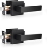 image:imageProbrico 8 Pack Door Handles Brsuhed Nickel Privacy Door Levers with Lock for Bedroom amp Bathroom Heavy Duty Square Interior Door Handlesfor Left amp Right Handed DoorsKeylessBlack
