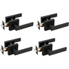 image:imageProbrico 8 Pack Door Handles Brsuhed Nickel Privacy Door Levers with Lock for Bedroom amp Bathroom Heavy Duty Square Interior Door Handlesfor Left amp Right Handed DoorsKeylessBlack