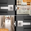 image:imageProbrico 8 Pack Door Handles Brsuhed Nickel Privacy Door Levers with Lock for Bedroom amp Bathroom Heavy Duty Square Interior Door Handlesfor Left amp Right Handed DoorsKeylessBrushed Nickel