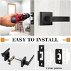 image:imageProbrico 8 Pack Door Handles Brsuhed Nickel Privacy Door Levers with Lock for Bedroom amp Bathroom Heavy Duty Square Interior Door Handlesfor Left amp Right Handed DoorsKeylessBlack