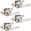 image:imageProbrico 8 Pack Door Handles Brsuhed Nickel Privacy Door Levers with Lock for Bedroom amp Bathroom Heavy Duty Square Interior Door Handlesfor Left amp Right Handed DoorsKeylessBrushed Nickel