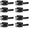 image:imageProbrico 8 Pack Door Handles Brsuhed Nickel Privacy Door Levers with Lock for Bedroom amp Bathroom Heavy Duty Square Interior Door Handlesfor Left amp Right Handed DoorsKeylessBlack