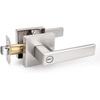 image:imageProbrico 8 Pack Door Handles Brsuhed Nickel Privacy Door Levers with Lock for Bedroom amp Bathroom Heavy Duty Square Interior Door Handlesfor Left amp Right Handed DoorsKeylessBrushed Nickel