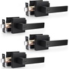 image:imageProbrico 8 Pack Door Handles Brsuhed Nickel Privacy Door Levers with Lock for Bedroom amp Bathroom Heavy Duty Square Interior Door Handlesfor Left amp Right Handed DoorsKeylessBlack