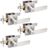 image:imageProbrico 8 Pack Door Handles Brsuhed Nickel Privacy Door Levers with Lock for Bedroom amp Bathroom Heavy Duty Square Interior Door Handlesfor Left amp Right Handed DoorsKeylessBrushed Nickel