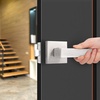 image:imageProbrico 8 Pack Door Handles Brsuhed Nickel Privacy Door Levers with Lock for Bedroom amp Bathroom Heavy Duty Square Interior Door Handlesfor Left amp Right Handed DoorsKeylessBrushed Nickel