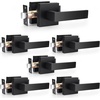 image:imageProbrico 8 Pack Door Handles Brsuhed Nickel Privacy Door Levers with Lock for Bedroom amp Bathroom Heavy Duty Square Interior Door Handlesfor Left amp Right Handed DoorsKeylessBlack