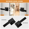 image:imageProbrico 8 Pack Door Handles Brsuhed Nickel Privacy Door Levers with Lock for Bedroom amp Bathroom Heavy Duty Square Interior Door Handlesfor Left amp Right Handed DoorsKeylessBlack