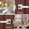 image:imageProbrico 8 Pack Door Handles Brsuhed Nickel Privacy Door Levers with Lock for Bedroom amp Bathroom Heavy Duty Square Interior Door Handlesfor Left amp Right Handed DoorsKeylessBrushed Nickel