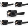 image:imageProbrico 8 Pack Door Handles Brsuhed Nickel Privacy Door Levers with Lock for Bedroom amp Bathroom Heavy Duty Square Interior Door Handlesfor Left amp Right Handed DoorsKeylessBlack