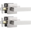 image:imageProbrico 8 Pack Door Handles Brsuhed Nickel Privacy Door Levers with Lock for Bedroom amp Bathroom Heavy Duty Square Interior Door Handlesfor Left amp Right Handed DoorsKeylessBrushed Nickel