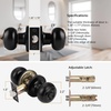 image:imageProbrico BathBed Door Knobs in Flat Black Finish Flat Ball Privacy Door Knobs Keyless Interior Locks for Bedroom Bathroom 3 Pack
