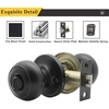 image:imageProbrico BathBed Door Knobs in Flat Black Finish Flat Ball Privacy Door Knobs Keyless Interior Locks for Bedroom Bathroom 3 Pack