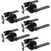 image:imageProbrico BedBath Room Door Lever Modern Flat Handles in Satin Nickel Privacy Door Lever Locks Contractor Pack10PackBlack