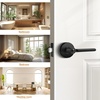 image:imageProbrico BedBath Room Door Lever Modern Flat Handles in Satin Nickel Privacy Door Lever Locks Contractor Pack10PackBlack