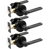 image:imageProbrico BedBath Room Door Lever Modern Flat Handles in Satin Nickel Privacy Door Lever Locks Contractor Pack10PackBlack