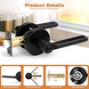 image:imageProbrico BedBath Room Door Lever Modern Flat Handles in Satin Nickel Privacy Door Lever Locks Contractor Pack10PackBlack