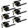 image:imageProbrico BedBath Room Door Lever Modern Flat Handles in Satin Nickel Privacy Door Lever Locks Contractor Pack10PackBlack