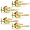 image:imageProbrico BedBath Room Door Lever Modern Flat Handles in Satin Nickel Privacy Door Lever Locks Contractor Pack10PackGold