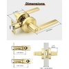 image:imageProbrico BedBath Room Door Lever Modern Flat Handles in Satin Nickel Privacy Door Lever Locks Contractor Pack10PackGold