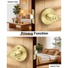 image:imageProbrico BedBath Room Door Lever Modern Flat Handles in Satin Nickel Privacy Door Lever Locks Contractor Pack10PackGold