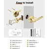 image:imageProbrico BedBath Room Door Lever Modern Flat Handles in Satin Nickel Privacy Door Lever Locks Contractor Pack10PackGold