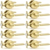 image:imageProbrico BedBath Room Door Lever Modern Flat Handles in Satin Nickel Privacy Door Lever Locks Contractor Pack10PackGold