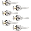 image:imageProbrico BedBath Room Door Lever Modern Flat Handles in Satin Nickel Privacy Door Lever Locks Contractor Pack10PackSatin Nickel