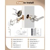 image:imageProbrico BedBath Room Door Lever Modern Flat Handles in Satin Nickel Privacy Door Lever Locks Contractor Pack10PackSatin Nickel