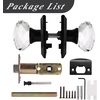 image:imageProbrico Black Door Knob Set Keyless Interior Door Knobs with Round Diamond Shape Crystal Glass Heavy Duty Privacy Door Knobs for Bathroom and Bedroom 6 Pack