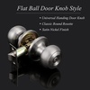 image:imageProbrico Black Door Knobs Flat Ball Interior BathBed Doorknobs Keyless Door Handles Locks for Bedroom Bathroom Privacy Function 10 PackBrushed Nickel