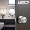 image:imageProbrico Black Door Knobs Flat Ball Interior BathBed Doorknobs Keyless Door Handles Locks for Bedroom Bathroom Privacy Function 10 PackBrushed Nickel