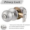 image:imageProbrico Black Door Knobs Flat Ball Interior BathBed Doorknobs Keyless Door Handles Locks for Bedroom Bathroom Privacy Function 10 PackBrushed Nickel