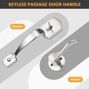 image:imageProbrico Black Lower Half Front Entry Handleset Heavy Duty Entry Door Handle with Interior Reversible Handed Lever Lock Grip Handle with Wave Lever Keyless Door Locks 1PackSatin Nickel