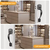 image:imageProbrico Black Lower Half Front Entry Handleset Heavy Duty Entry Door Handle with Interior Reversible Handed Lever Lock Grip Handle with Wave Lever Keyless Door Locks 1PackOil Rubbed Bronze