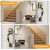 image:imageProbrico Black Lower Half Front Entry Handleset Heavy Duty Entry Door Handle with Interior Reversible Handed Lever Lock Grip Handle with Wave Lever Keyless Door Locks 1PackAntique Brass