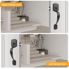 image:imageProbrico Black Lower Half Front Entry Handleset Heavy Duty Entry Door Handle with Interior Reversible Handed Lever Lock Grip Handle with Wave Lever Keyless Door Locks 1PackBlack