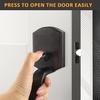 image:imageProbrico Black Lower Half Front Entry Handleset Heavy Duty Entry Door Handle with Interior Reversible Handed Lever Lock Grip Handle with Wave Lever Keyless Door Locks 1PackOil Rubbed Bronze