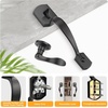 image:imageProbrico Black Lower Half Front Entry Handleset Heavy Duty Entry Door Handle with Interior Reversible Handed Lever Lock Grip Handle with Wave Lever Keyless Door Locks 1PackBlack