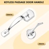 image:imageProbrico Black Lower Half Front Entry Handleset Heavy Duty Entry Door Handle with Interior Reversible Handed Lever Lock Grip Handle with Wave Lever Keyless Door Locks 1PackPolished Chrome