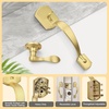 image:imageProbrico Black Lower Half Front Entry Handleset Heavy Duty Entry Door Handle with Interior Reversible Handed Lever Lock Grip Handle with Wave Lever Keyless Door Locks 1PackGold