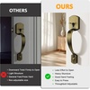 image:imageProbrico Black Lower Half Front Entry Handleset Heavy Duty Entry Door Handle with Interior Reversible Handed Lever Lock Grip Handle with Wave Lever Keyless Door Locks 1PackAntique Brass